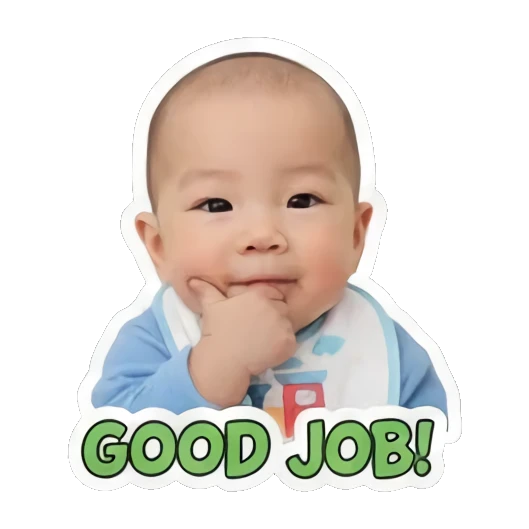 点赞的宝宝说GOOD JOB Little Baby Expressions sticker for expressive chats and social replies.