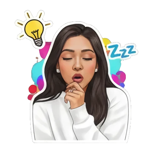 犯困打哈欠Zzz Graffiti Girl Vibes sticker for expressive chats and social replies.
