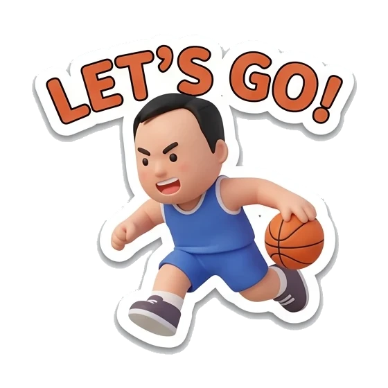 running with ball Basketball Pro Boy sticker for expressive chats and social replies.