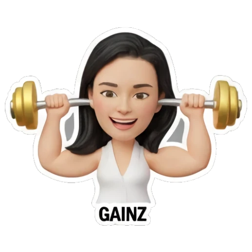 fit girl lifting gold dumbbells Rich Girl Lifestyle sticker for expressive chats and social replies.