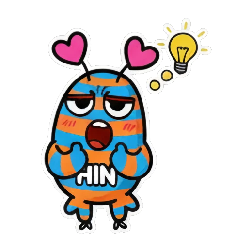 瞪大眼睛 Striped Monster's Mood Diary sticker for expressive chats and social replies.
