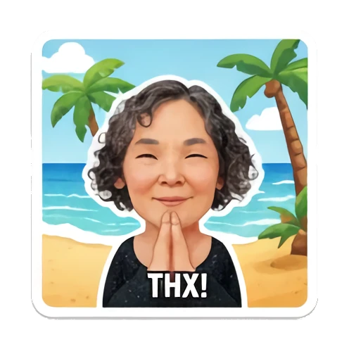 妈妈双手合十表示感谢 Cheerful Mom Daily Life sticker for expressive chats and social replies.