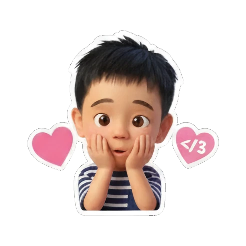害羞男孩捂脸颊. Little Boy's Expressive World sticker for expressive chats and social replies.