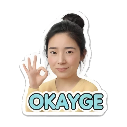 带有英文文字的贴纸 Modern Girl Expressions sticker for expressive chats and social replies.