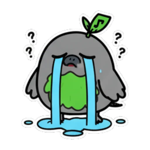 伤心哭泣泪流满面 Cute Leaf Creature Expressions sticker for expressive chats and social replies.