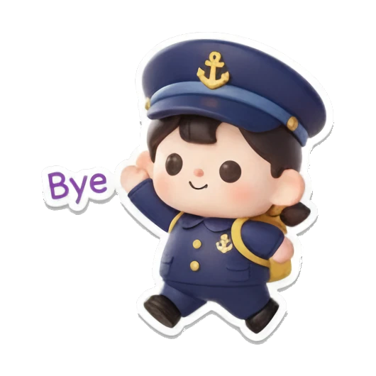 水手女孩背书包再见 Chibi Sailor's Daily Expressions sticker for expressive chats and social replies.