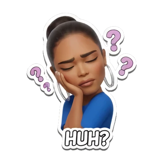 困惑思考的表情 Modern Girl Expressions sticker for expressive chats and social replies.