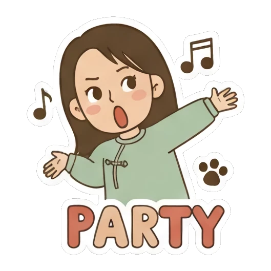 Girl dancing at a party Playful Girl Daily Expressions sticker for expressive chats and social replies.