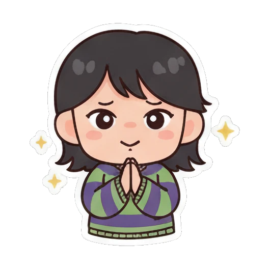 抱爱心表白 Chibi Girl's Daily Moods sticker for expressive chats and social replies.
