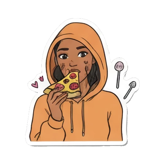 赞同竖起拇指 Doodle Girl Moods sticker for expressive chats and social replies.