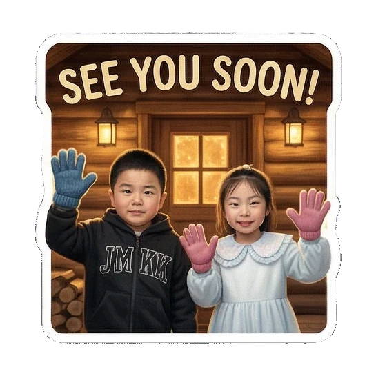 冬日快乐兄妹 Winter Kids Duo sticker for expressive chats and social replies.
