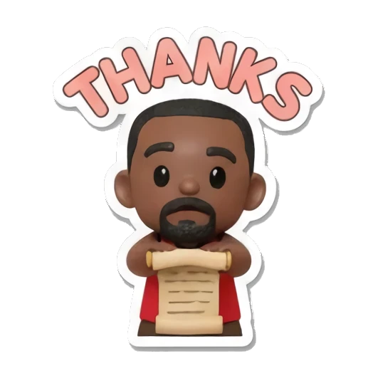 Basketball player holding a scroll saying THANKS. Basketball Star Daily Life sticker for expressive chats and social replies.