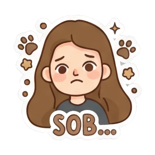 Sad girl sobbing Girl's Daily Moods sticker for expressive chats and social replies.
