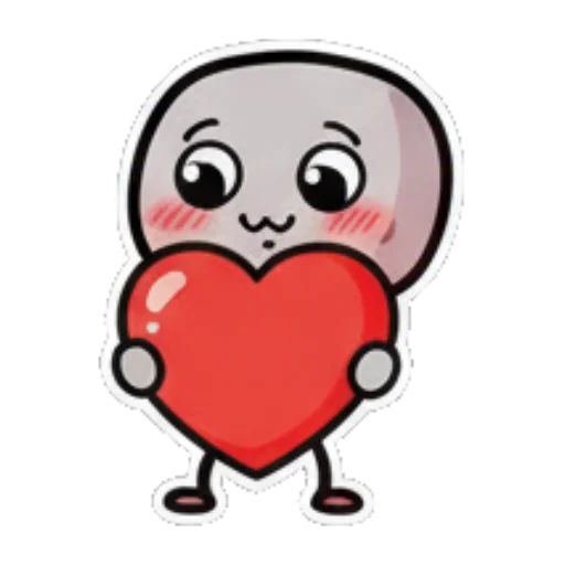 小人双手捧着爱心 Expressive Grey Blob sticker for expressive chats and social replies.