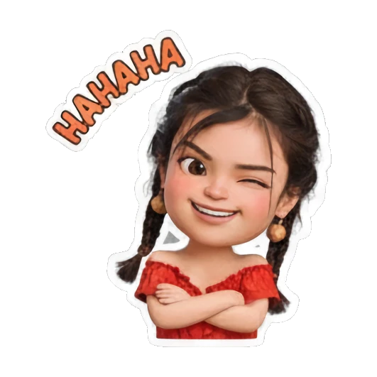 女孩调皮眨眼 Little Red Dress Girl sticker for expressive chats and social replies.