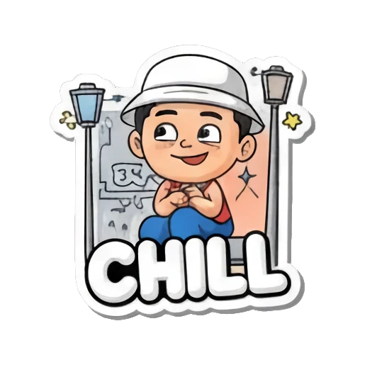 Boy making a peace sign Street Style Hip-Hop Boy sticker for expressive chats and social replies.