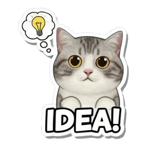 Cat showing love (LUV U). Cute Cat Expressions sticker for expressive chats and social replies.
