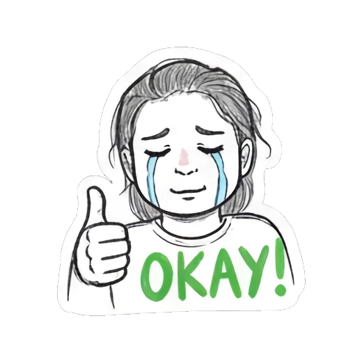 竖起大拇指的女孩 Doodle Girl Daily Vibes sticker for expressive chats and social replies.