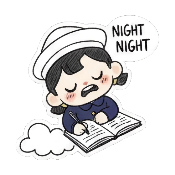 专注水手学习 Little Sailor's Daily Fun sticker for expressive chats and social replies.