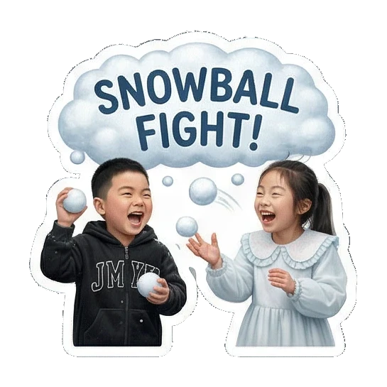 兄妹盖被子睡觉 Winter Kids Duo sticker for expressive chats and social replies.