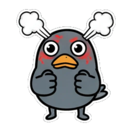愤怒小鸟头冒蒸汽 Cute Bird Daily Stickers sticker for expressive chats and social replies.