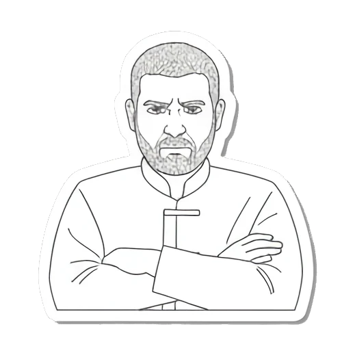 生气男士：愤怒 Minimalist Moods Man sticker for expressive chats and social replies.