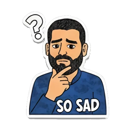 自豪骄傲PROUD Bearded Man Expressions sticker for expressive chats and social replies.