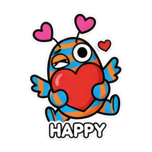 笑到模糊 Striped Monster's Mood Diary sticker for expressive chats and social replies.