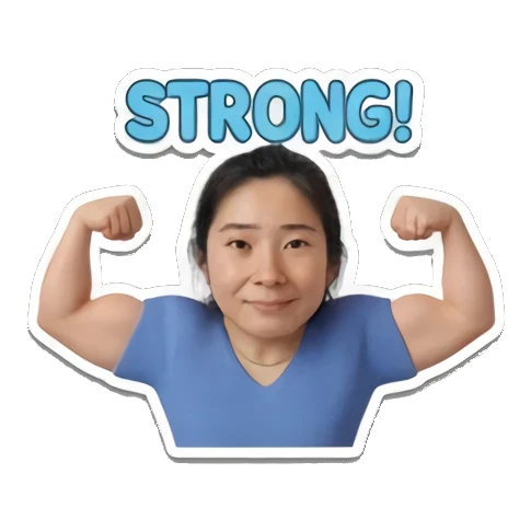 展示肌肉STRONG Daily Life of a Cheerful Girl sticker for expressive chats and social replies.