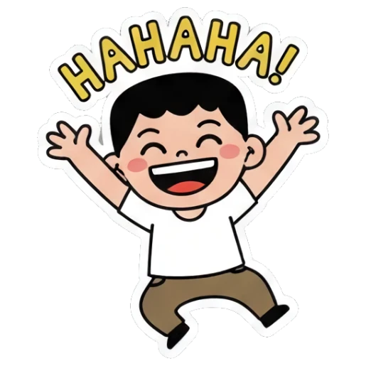 happy boy laughing HAHAHA! Little Boy's Big Feelings sticker for expressive chats and social replies.