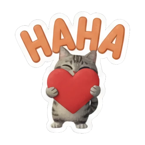 小猫在彩灯中大笑 Festive Tabby Expressions sticker for expressive chats and social replies.