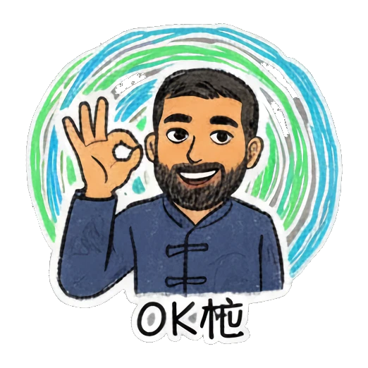 Bearded man making an OK gesture with a cheerful expression Bearded Man Daily Expressions sticker for expressive chats and social replies.