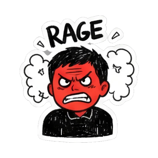 手绘小哥愤怒RAGE Doodle Guy's Moods sticker for expressive chats and social replies.