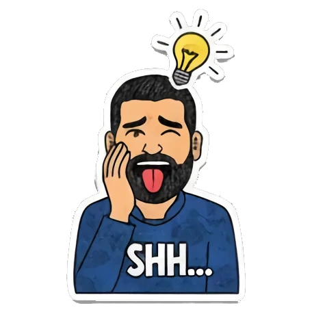 开心庆祝YAY! Bearded Man Expressions sticker for expressive chats and social replies.