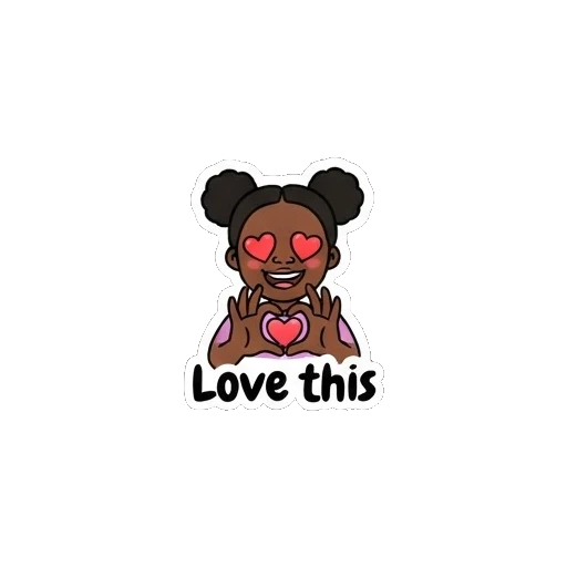 Girl making a heart shape with hands Joyful Afro Girl Daily Expressions sticker for expressive chats and social replies.