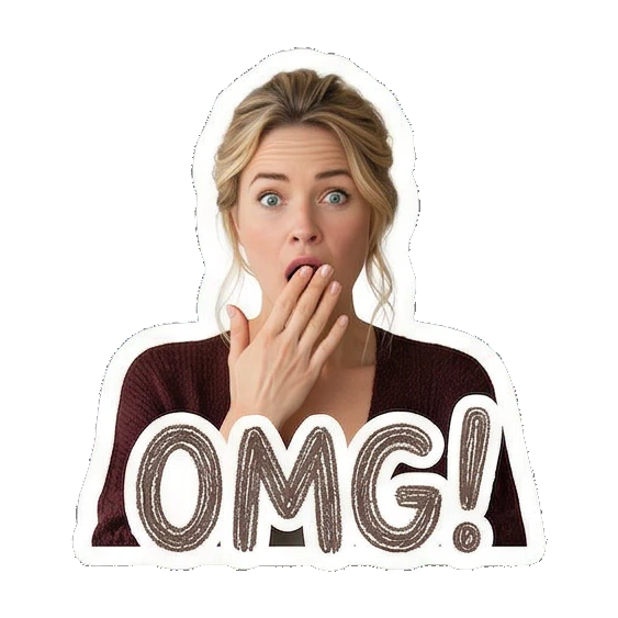 惊讶捂嘴OMG Daily Life of a Modern Woman sticker for expressive chats and social replies.