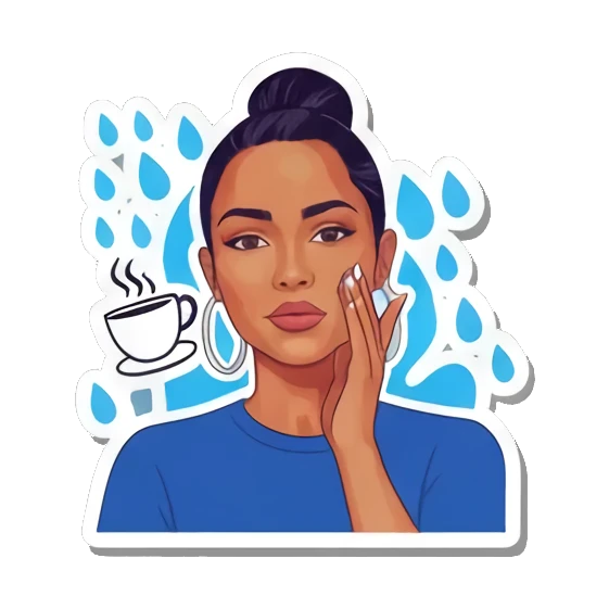 喝茶思考Tea Vibrant Pop Diva Expressions sticker for expressive chats and social replies.