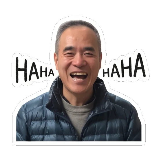 Dad showing thanks Cheerful Dad Daily Life sticker for expressive chats and social replies.