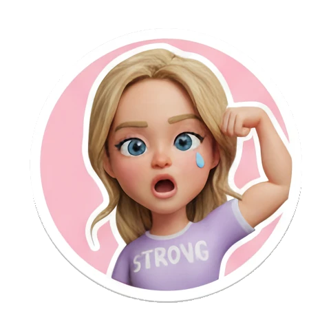 嵌入英文文字贴纸 Blonde Girl Daily Vibes sticker for expressive chats and social replies.