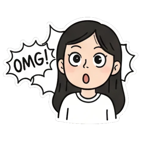 震惊的OMG Daily Doodle Girl sticker for expressive chats and social replies.