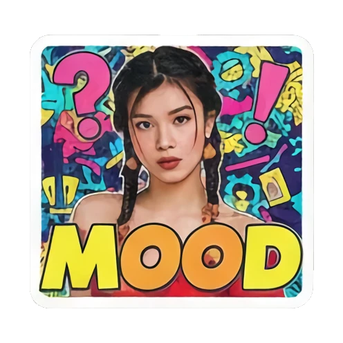 多变表情动作 Retro Vibe Girl Express sticker for expressive chats and social replies.