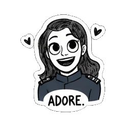 女警喜爱ADORE. Quirky Officer Expressions sticker for expressive chats and social replies.