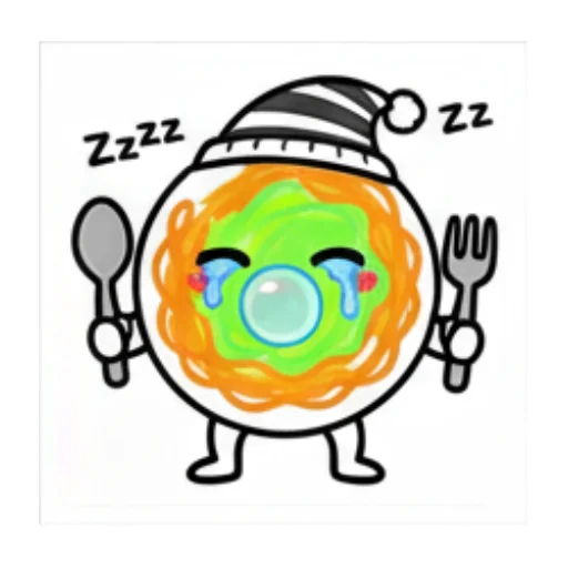 戴睡帽睡觉。 Green Blob Expressive Stickers sticker for expressive chats and social replies.