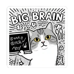 猫咪聪明BIG BRAIN Kitty's Meme Reactions sticker for expressive chats and social replies.