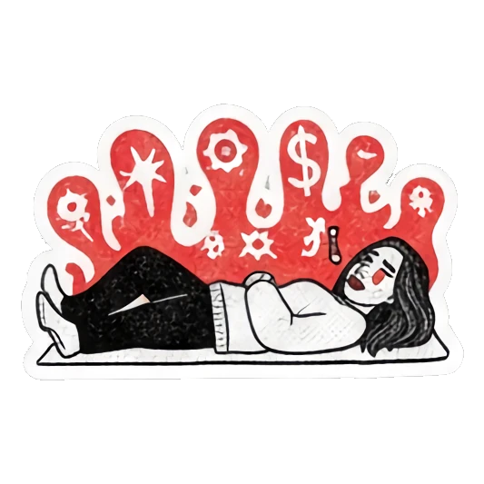 放松休息CHILL Gritty Girl Moods sticker for expressive chats and social replies.