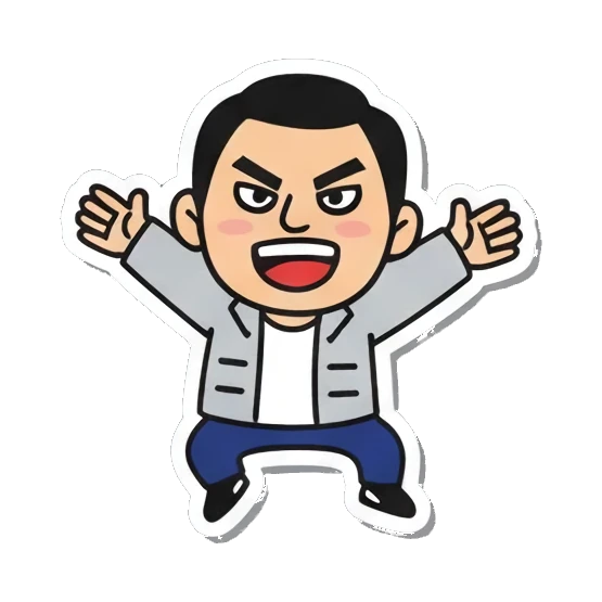 兴奋欢呼的动作 Cool Guy Daily Vibes sticker for expressive chats and social replies.