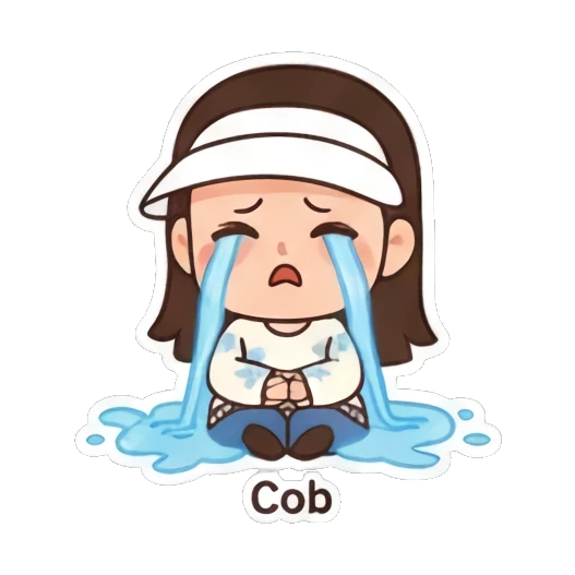Girl looking shocked with question marks. Visor Girl's Expressive Day sticker for expressive chats and social replies.