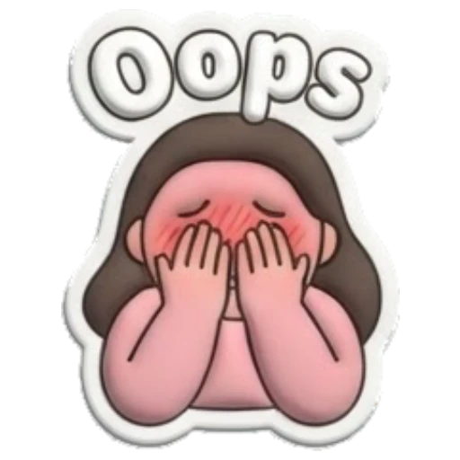 Girl covering face in embarrassment saying oops Puffy Girl Daily Vibes sticker for expressive chats and social replies.
