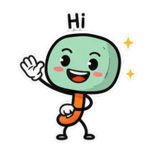 挥手问好 Expressive Green Blob sticker for expressive chats and social replies.
