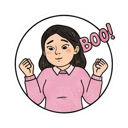 嘘声Boo Expressive Girl Daily sticker for expressive chats and social replies.